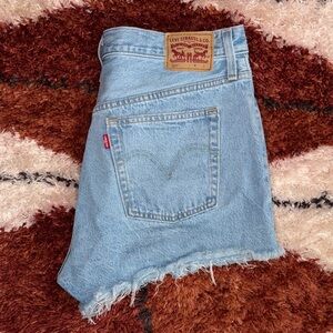Levi's Sky Blue Denim Cutoff Shorts